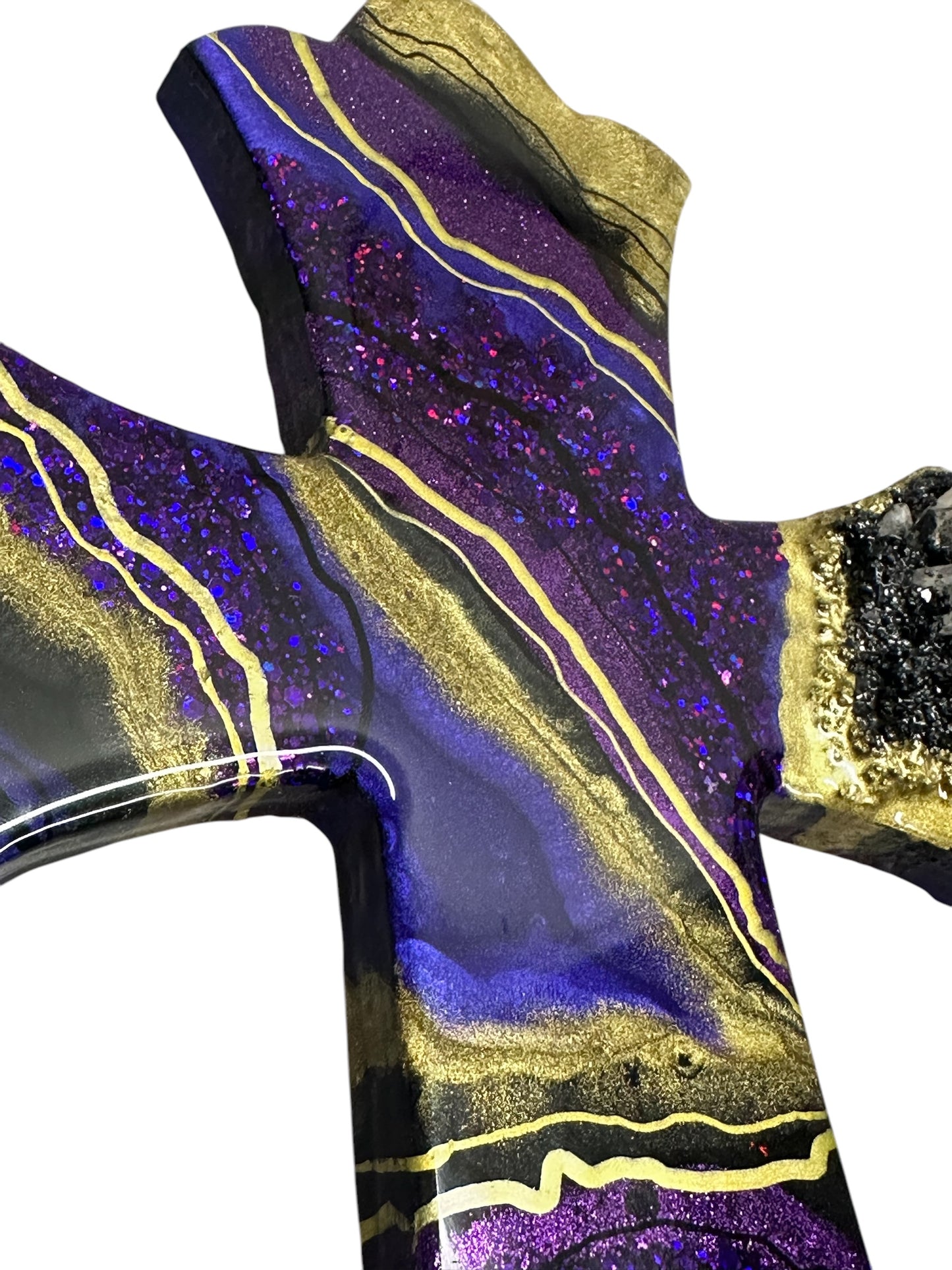 Purple and Gold Scalloped Croas