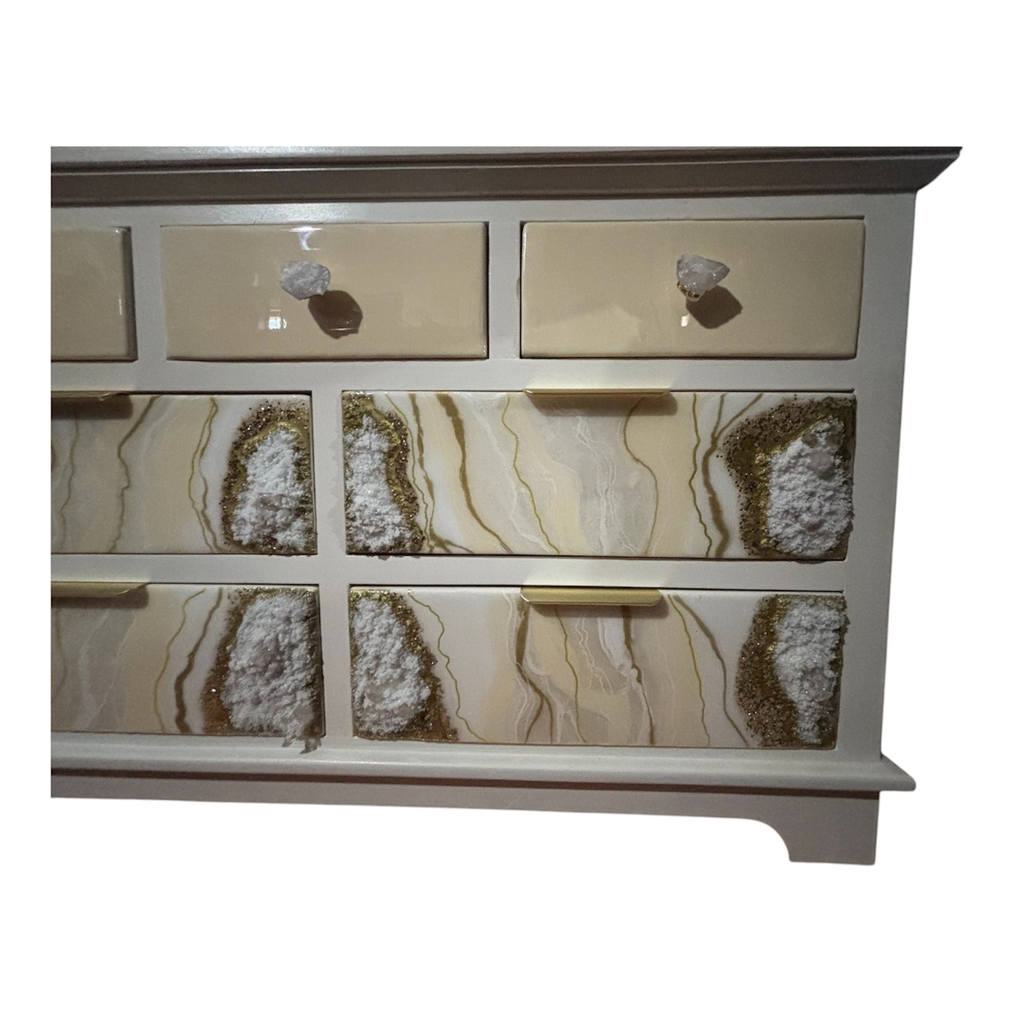 Geode Dresser Cream and Gold