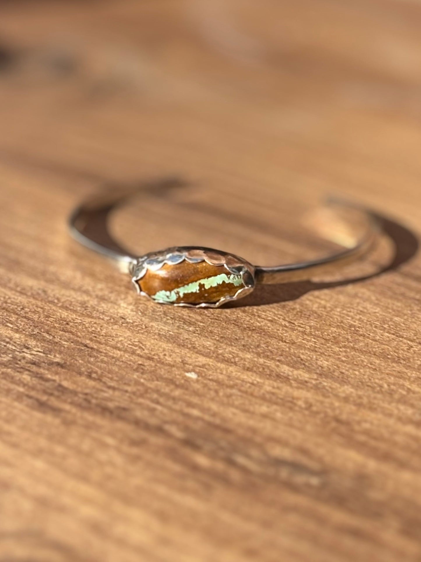 Hachita Ribbon Turquoise Sterling Silver Bangle