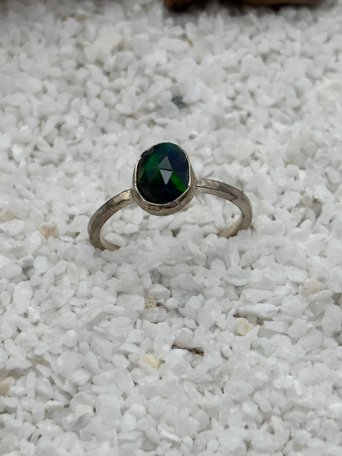 Smoked Opal Rosecut Ring detail