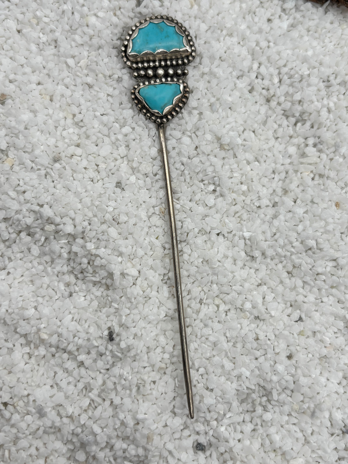 Light Turquoise Stacked Hat Pin detail