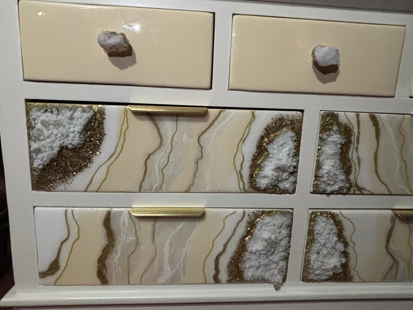 Geode Dresser Cream and Gold