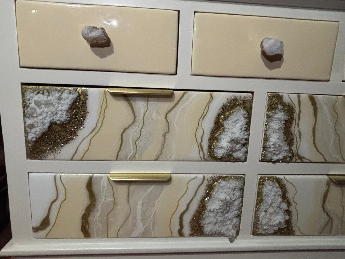 Geode Dresser Cream and Gold