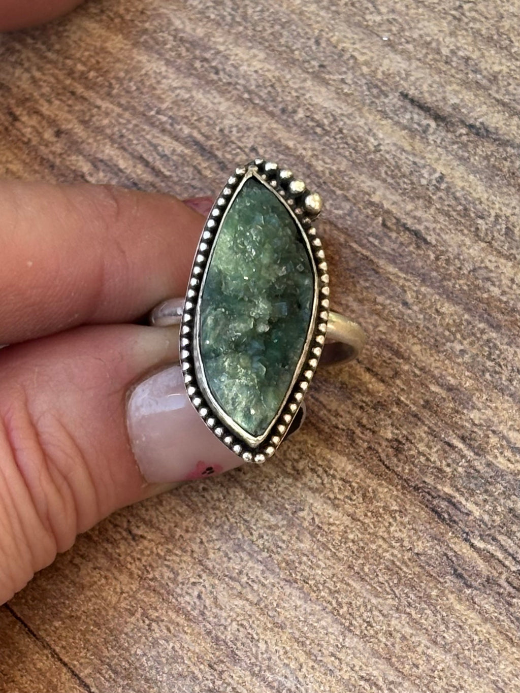 Druzy Aventurine Adjustable Ring