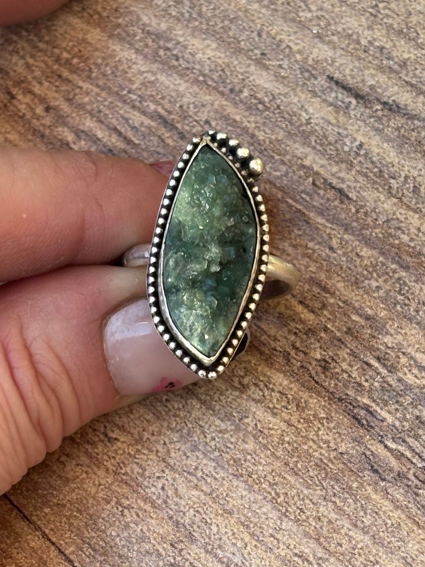 Druzy Aventurine Adjustable Ring