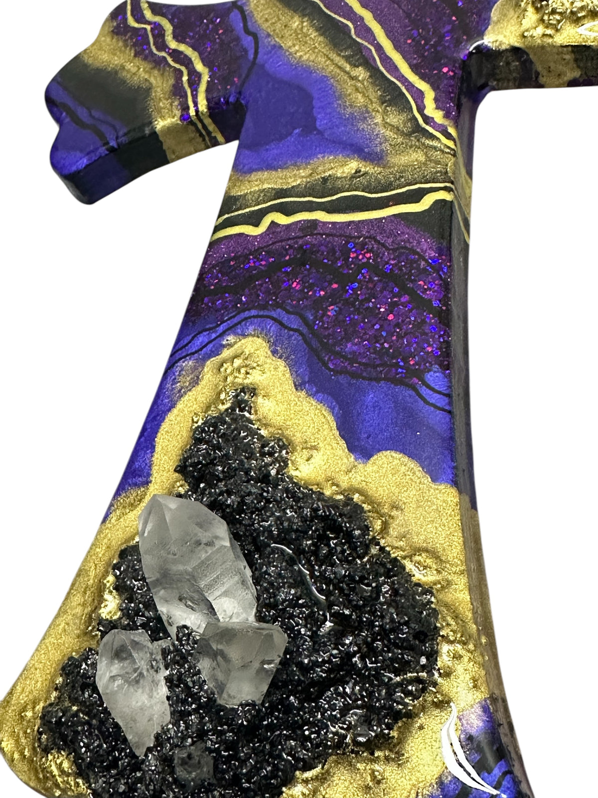Purple and Gold Scalloped Croas