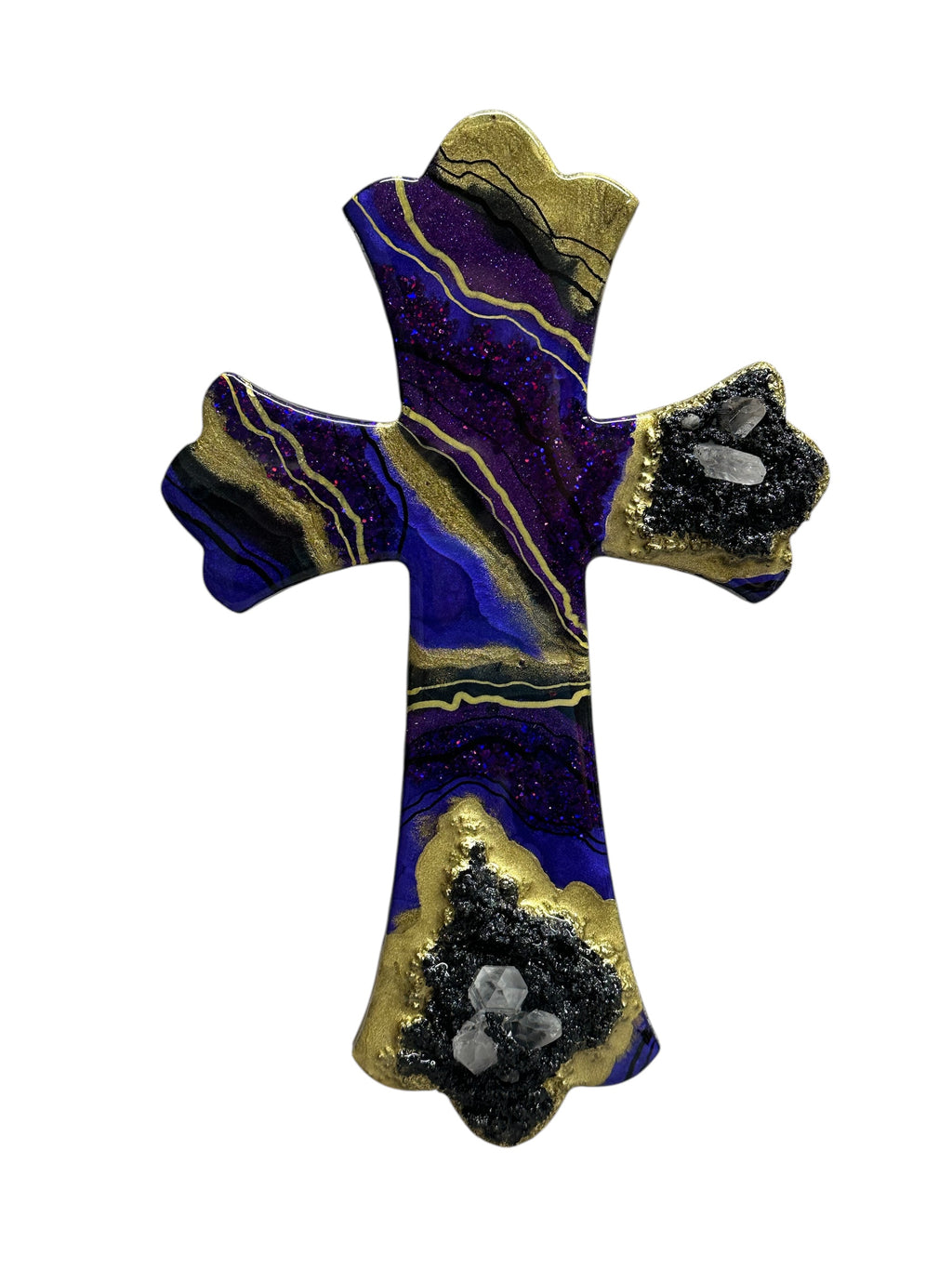 Purple and Gold Scalloped Croas