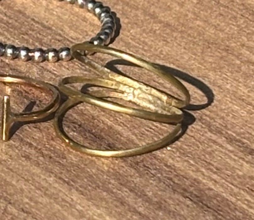 Sterling Silver and Brass Stacking Rings