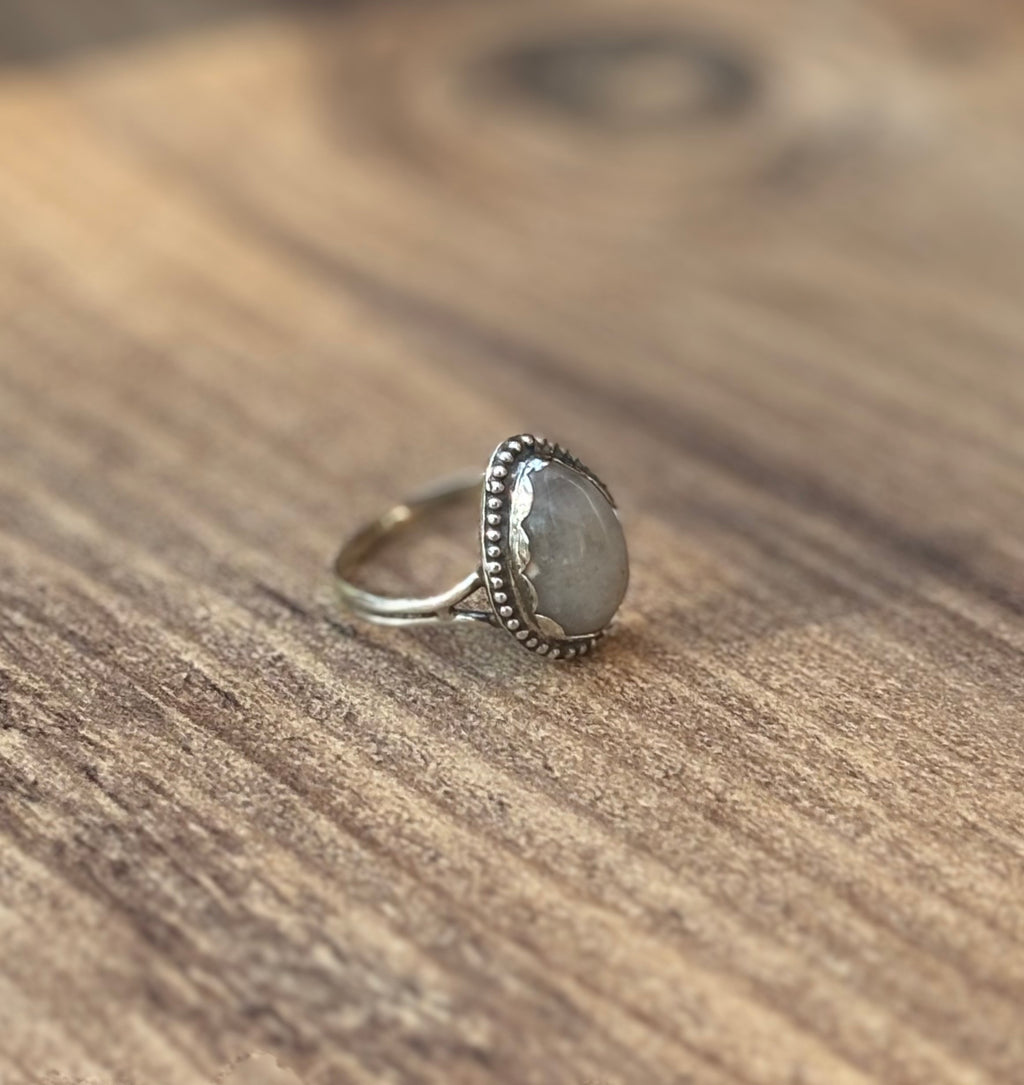 Quartz Split Shank Teardrop Ring
