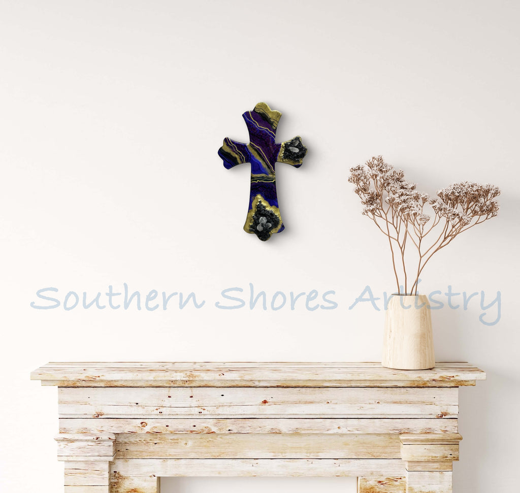 Purple and Gold Scalloped Croas