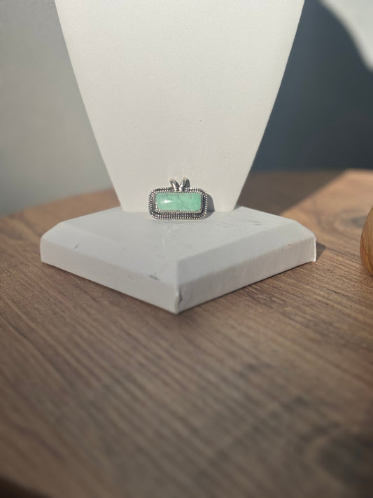 Delicate Light Blue Turquoise Rectangle Pendant