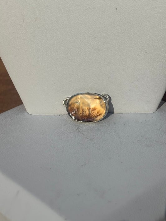 Dainty Scenic Agate Pendant on Chain