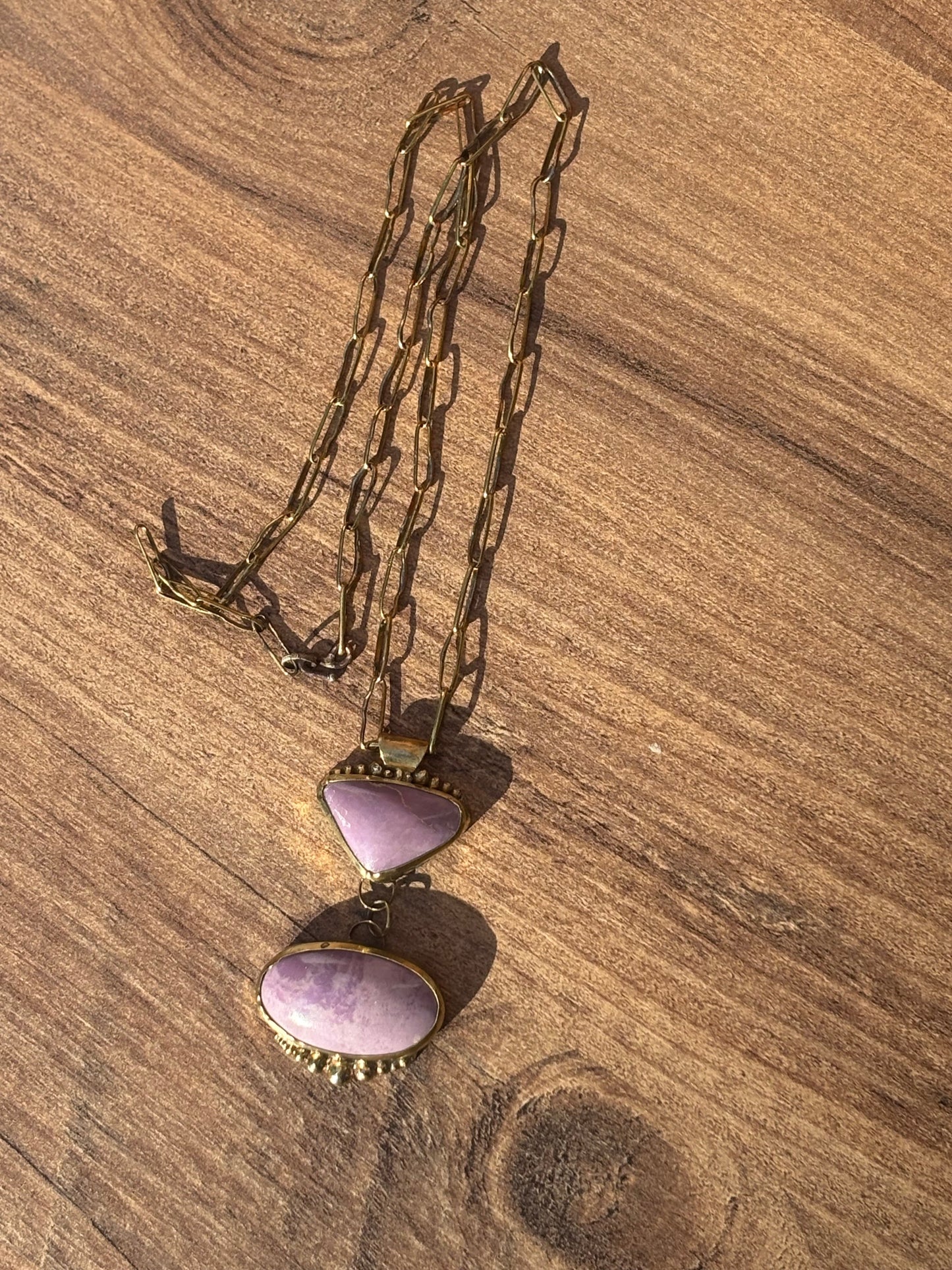 Phosphosiderite Brass Statement Necklace