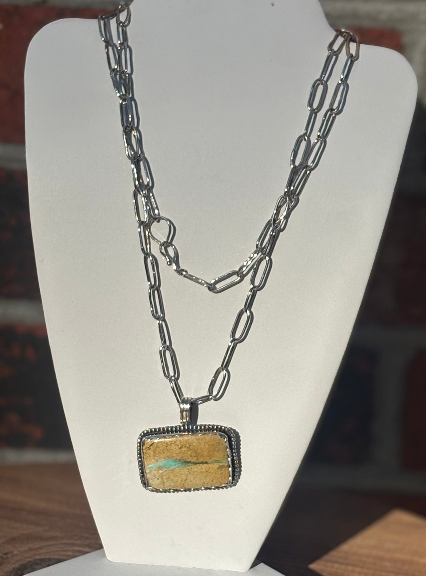 Hubei Turquoise Rectangle Pendant