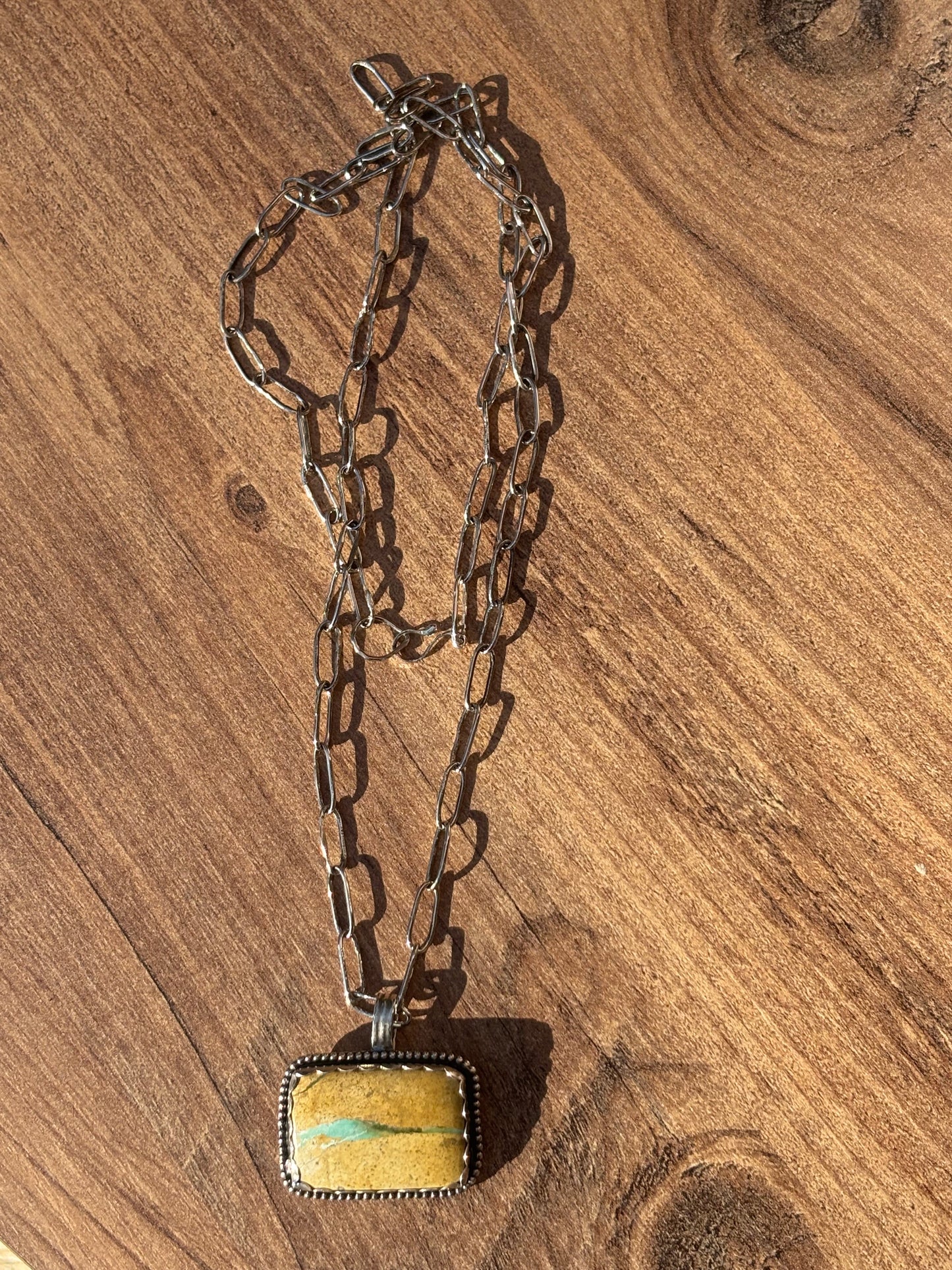 Handmade Hacita Ribbon Turquoise Rectangle Statement Necklace