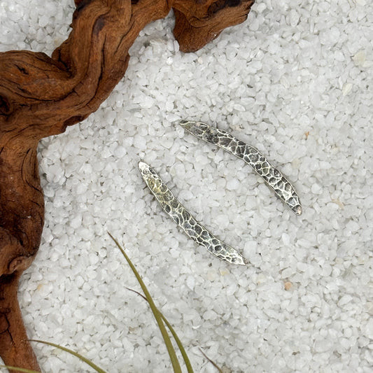 Hammered Silver Ear Climber Earrings