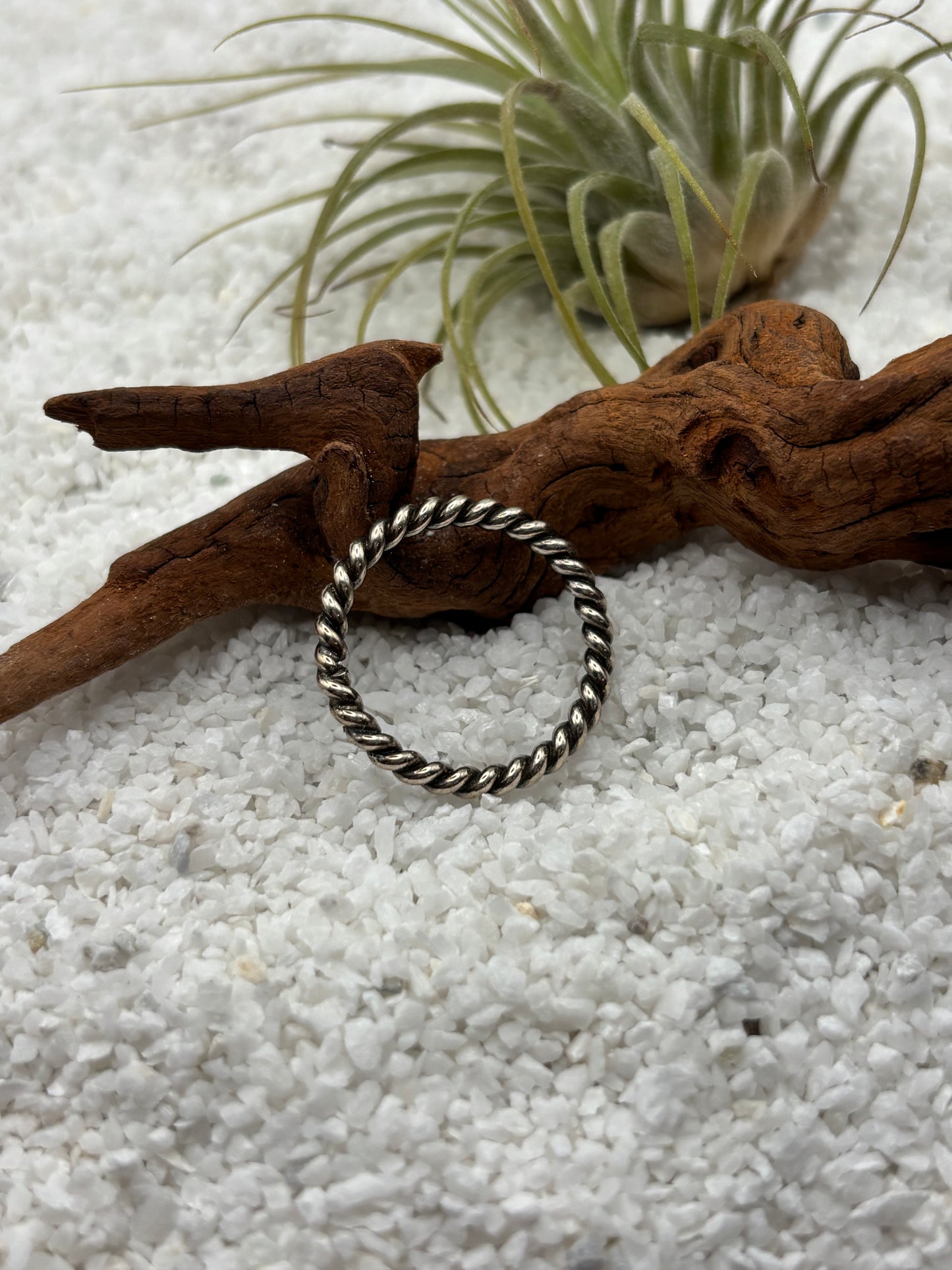 Antiqued Silver Stacking Rope Fidget Ring