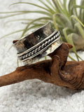Hammered Silver Rope Stacked Ring