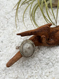Quartz Split Shank Round Ring