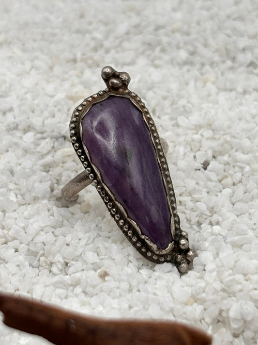 Charoite Cabochon Statement Ring