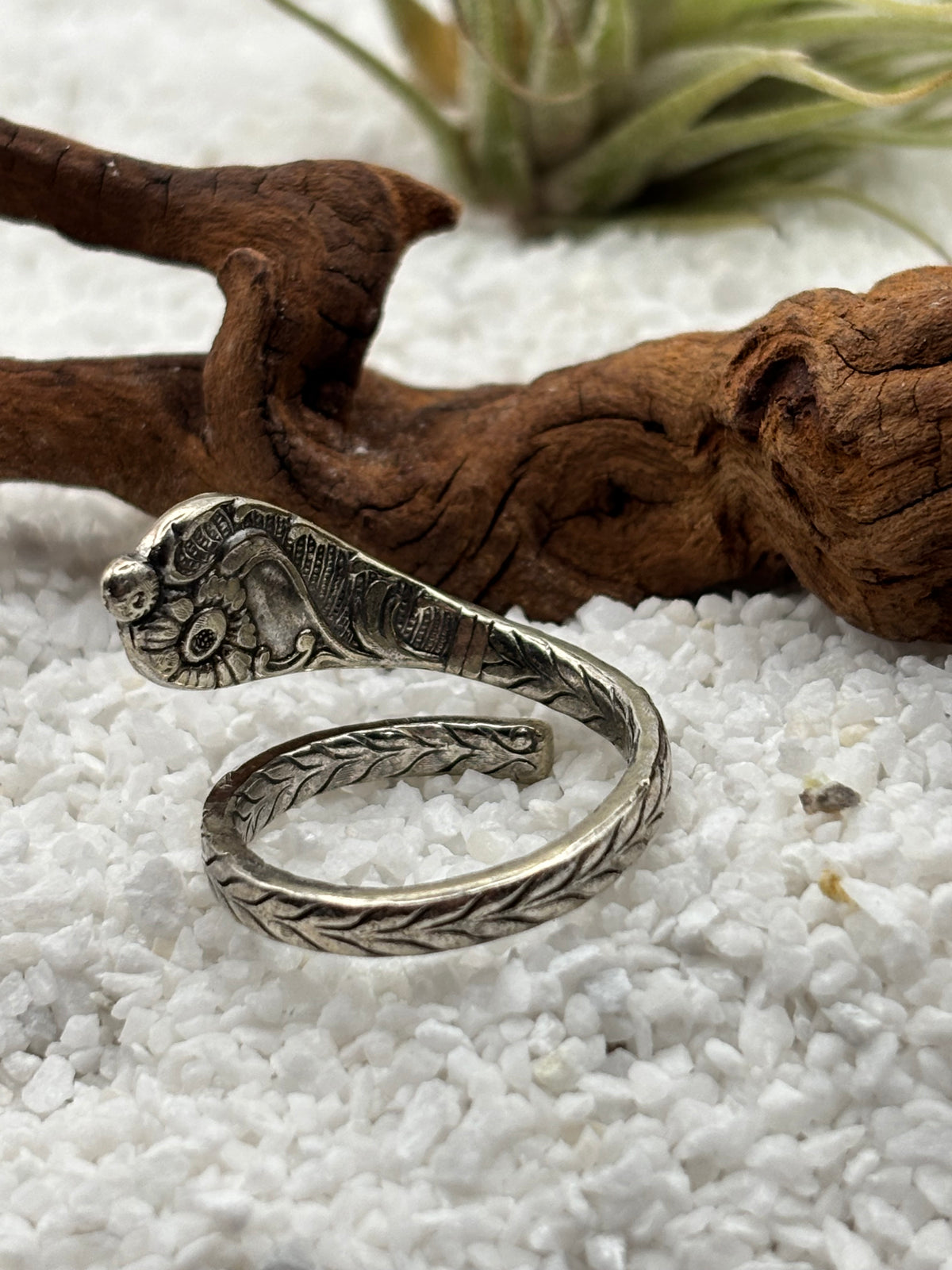 Antique Silver Utensil Ring detail