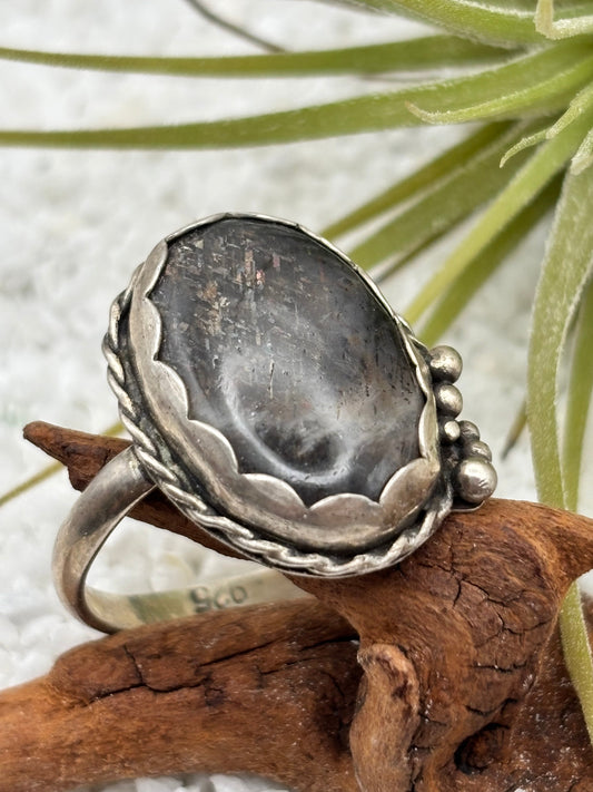 Silver Sheen Obsidian Ring