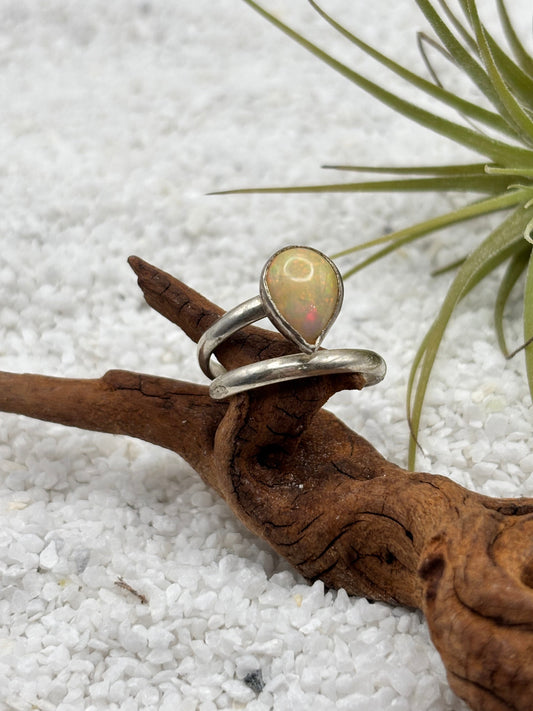 Opal Teardrop Wrap Ring