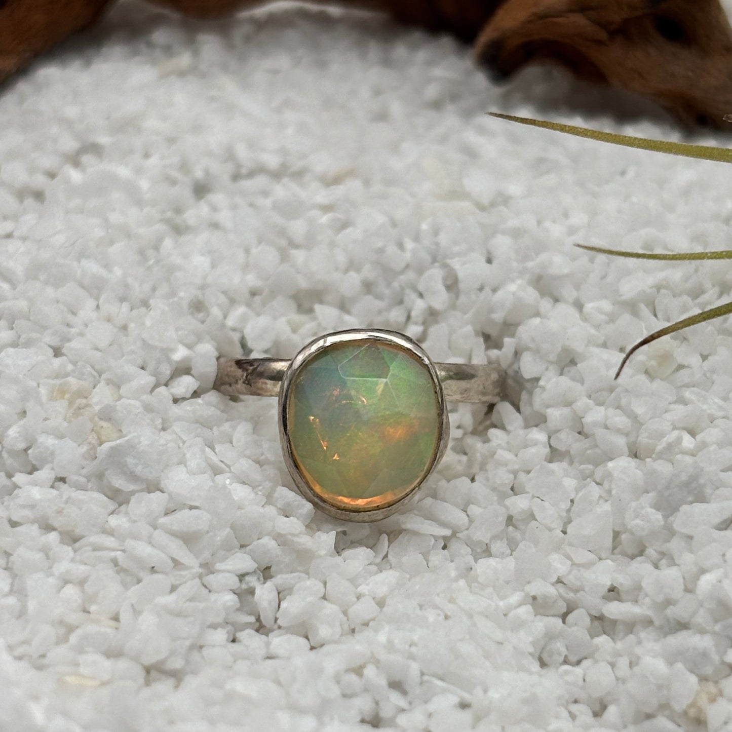 Opal Rosecut Stacker Ring