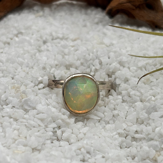 Opal Rosecut Stacker Ring