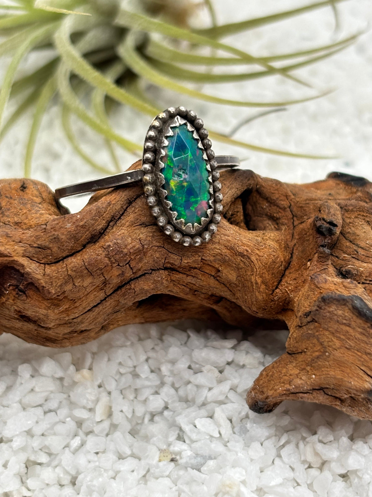 Smoked Ethiopian Welo Opal Ring detail