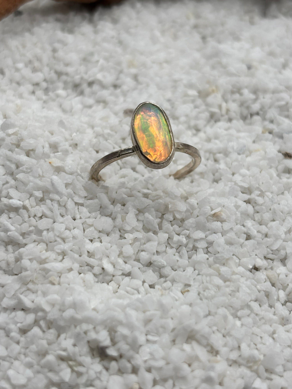 Opal Rosecut Oval Stacker Ring