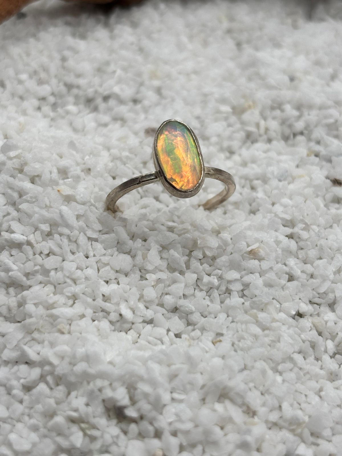 Opal Rosecut Oval Stacker Ring