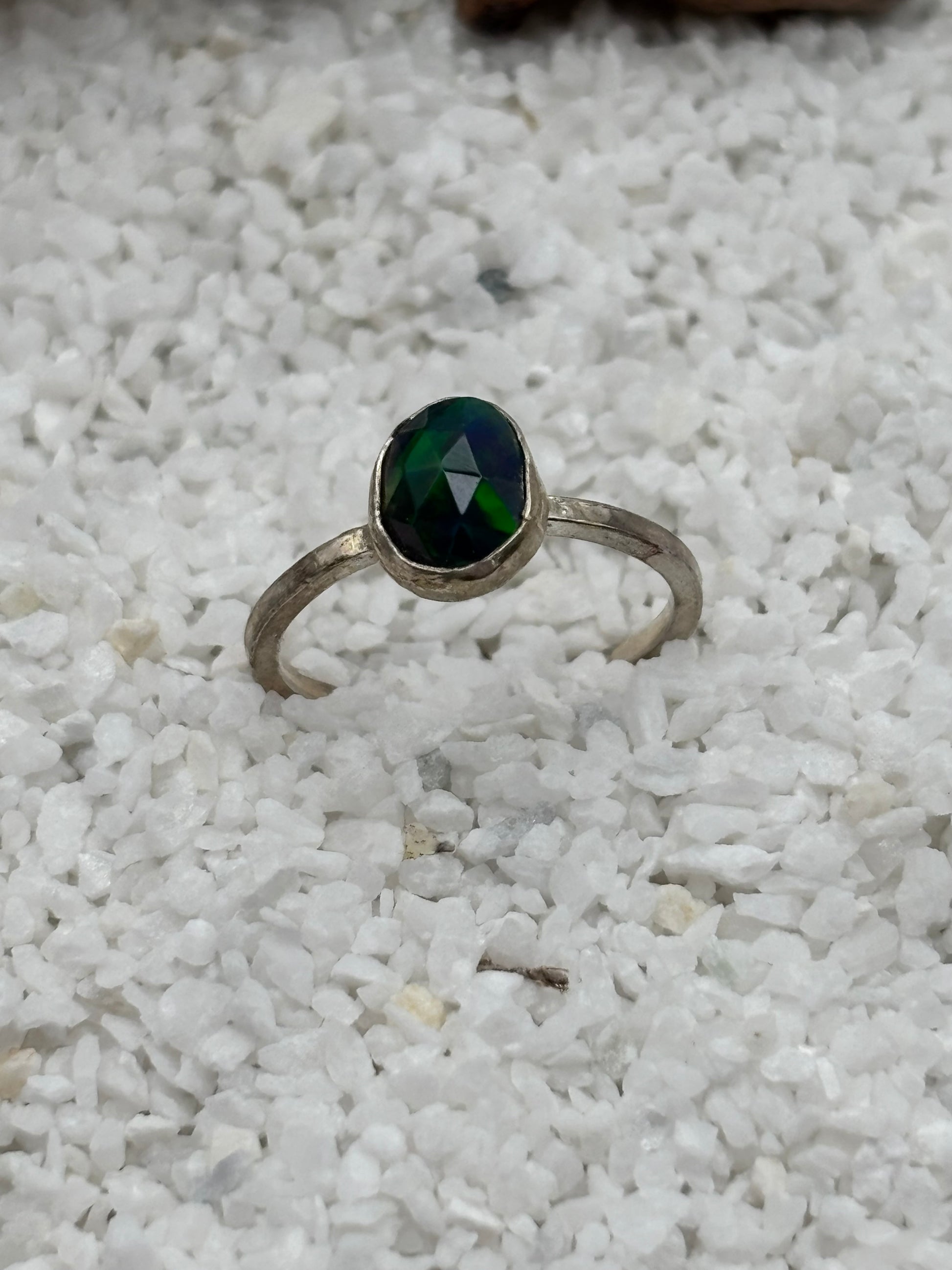 Smoked Opal Rosecut Ring detail