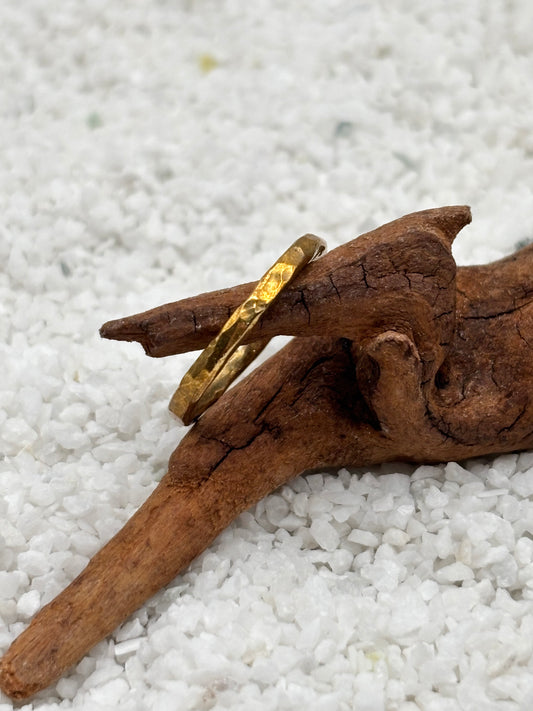 Jewelers Brass Hammered Stacker Ring