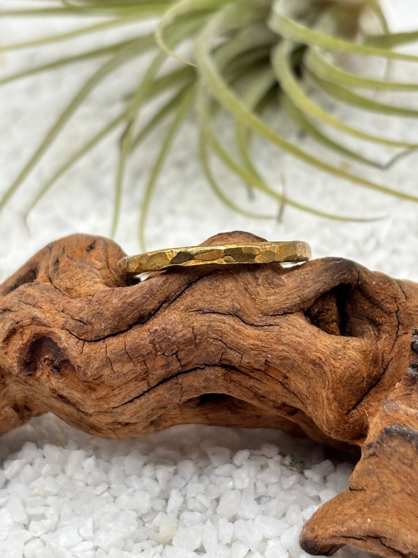 Brass Hammered Ring side