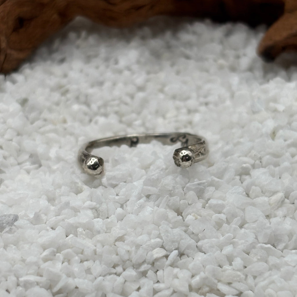Silver Ball Accent Ring detail