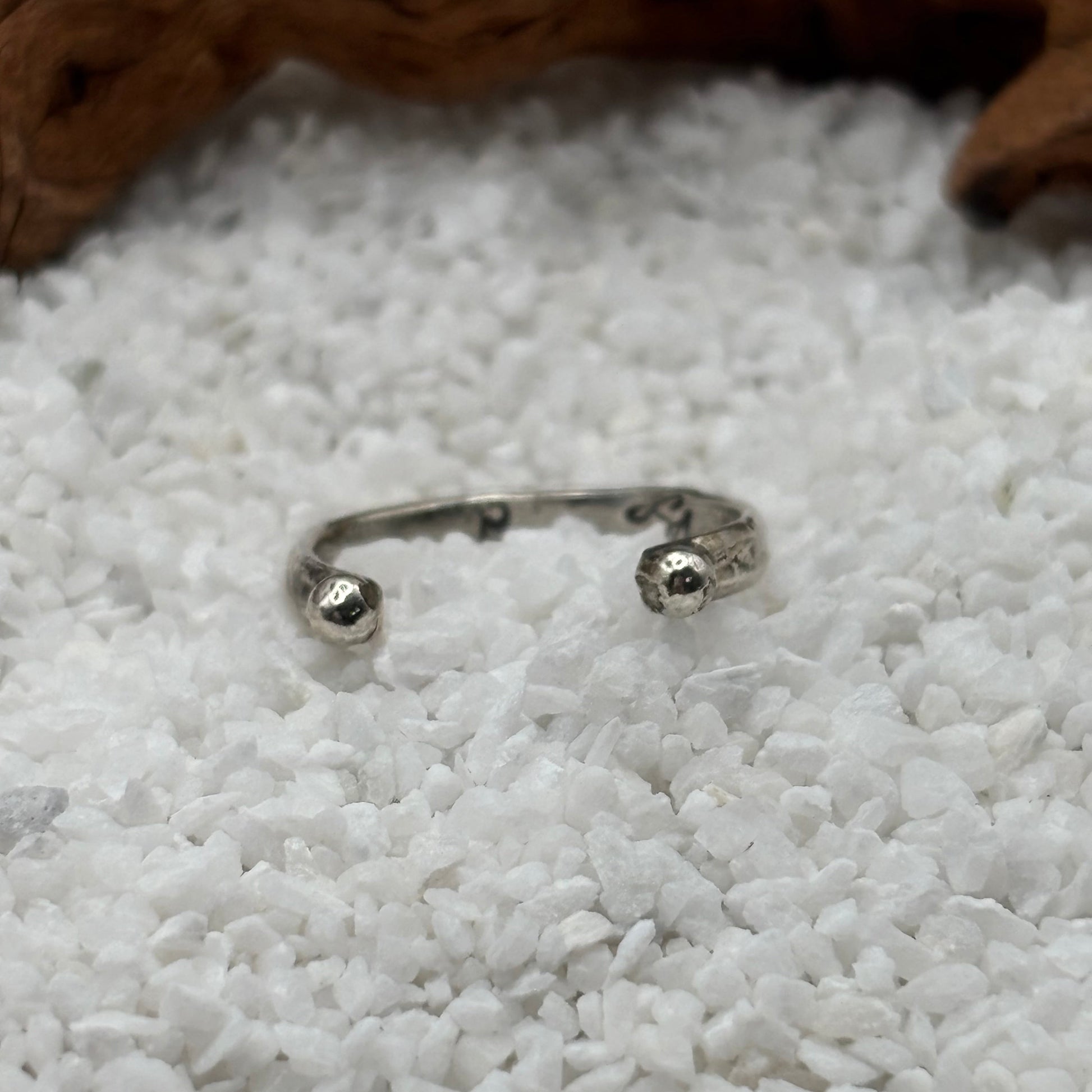 Silver Ball Accent Ring detail