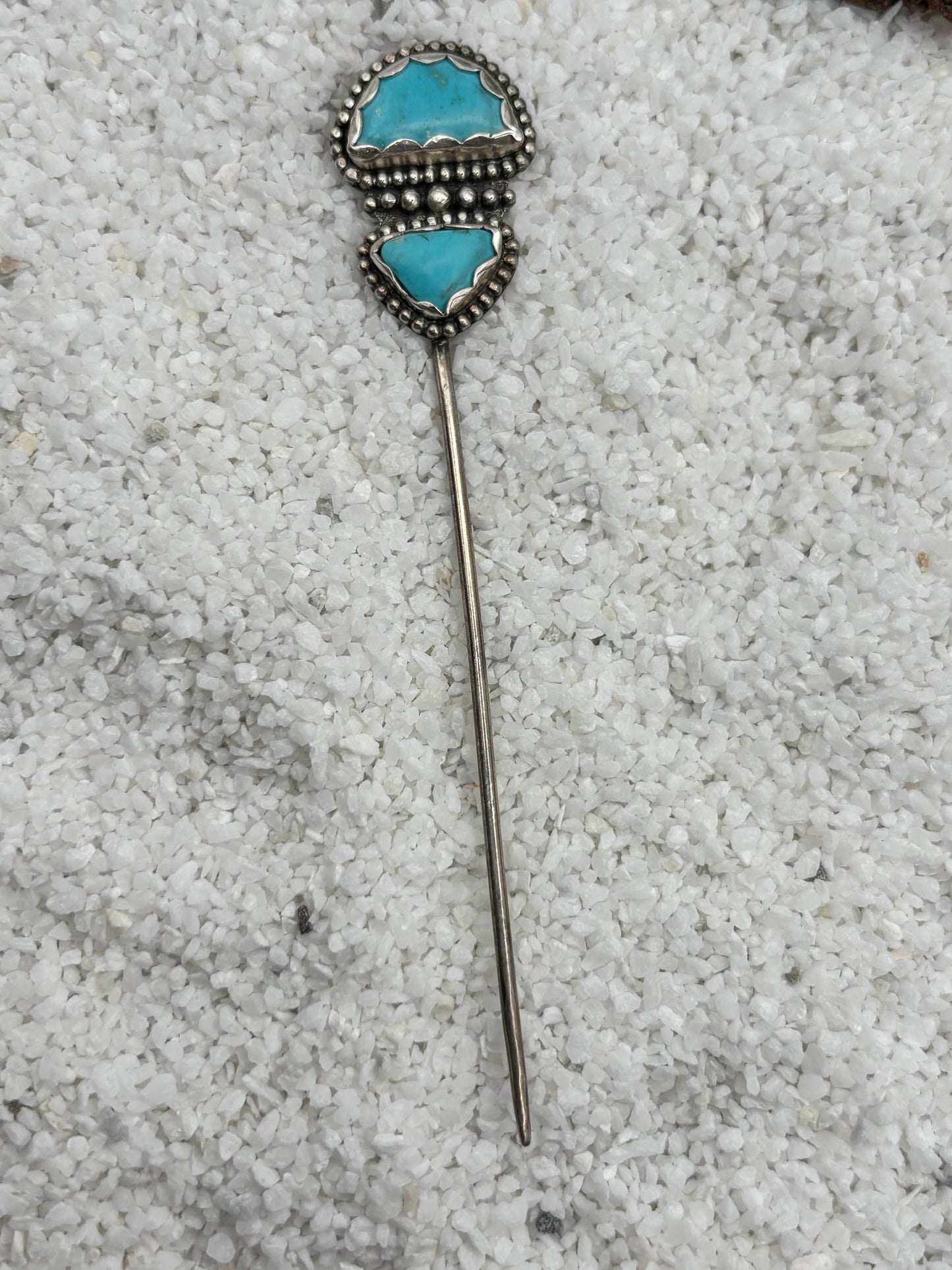 Light Turquoise Stacked Hat Pin detail