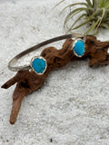 Turquoise Floral Banded Open Cuff Bracelet