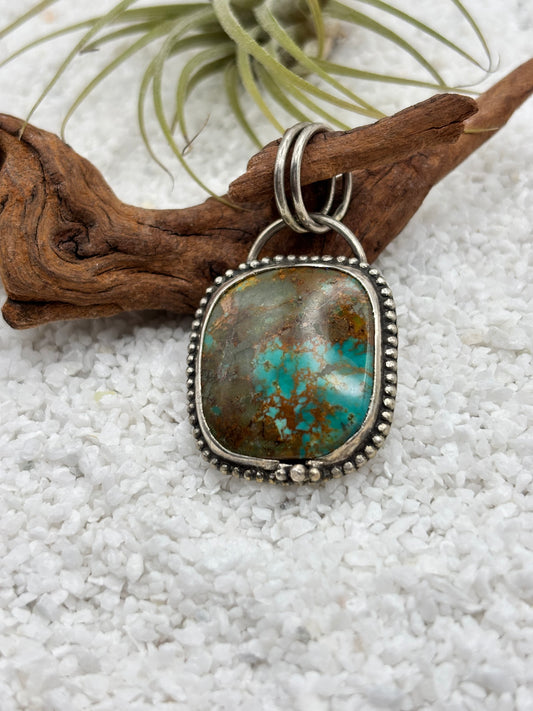 Soft Square Turquoise Pendant