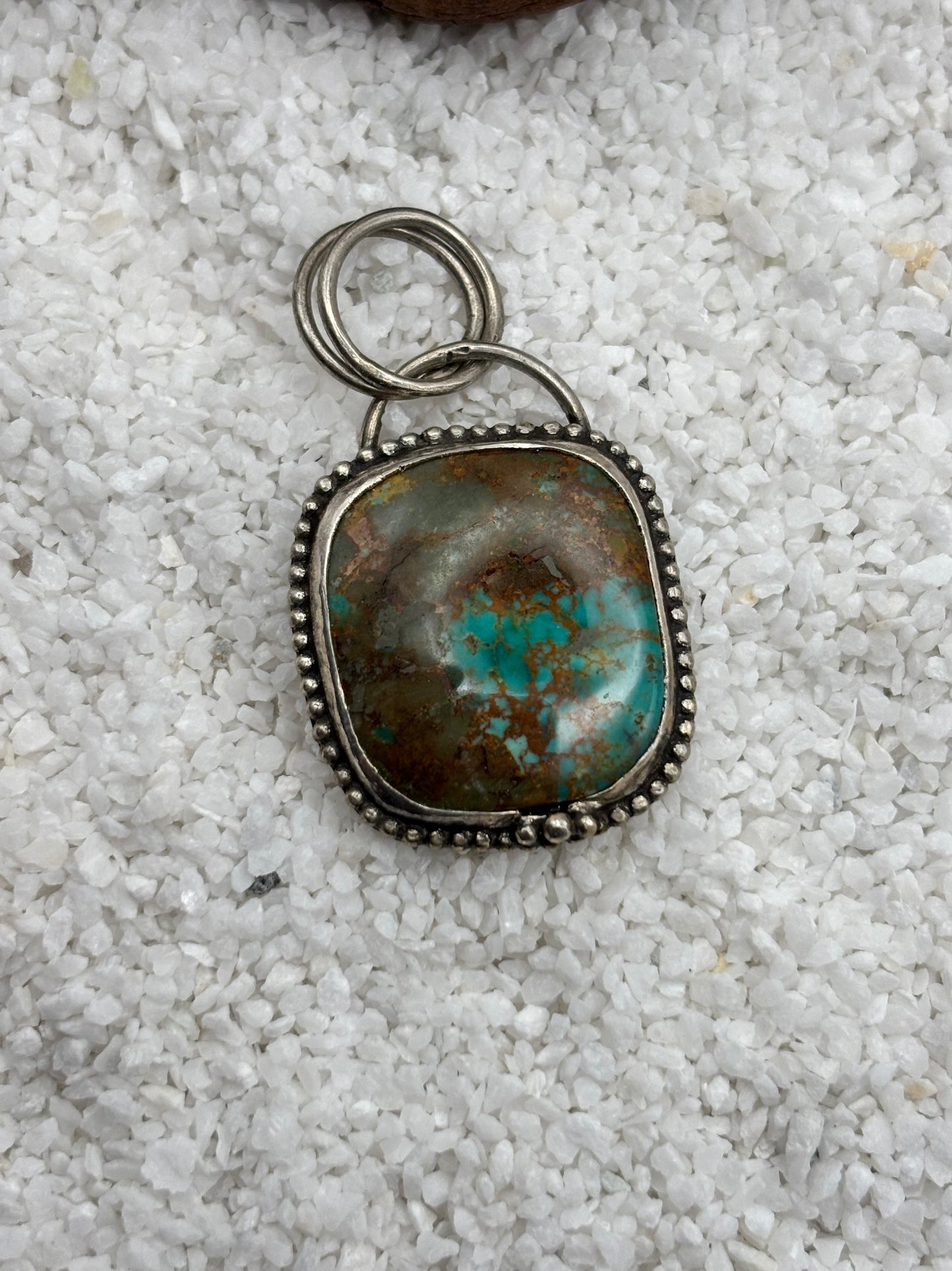 Soft Square Turquoise Pendant detail
