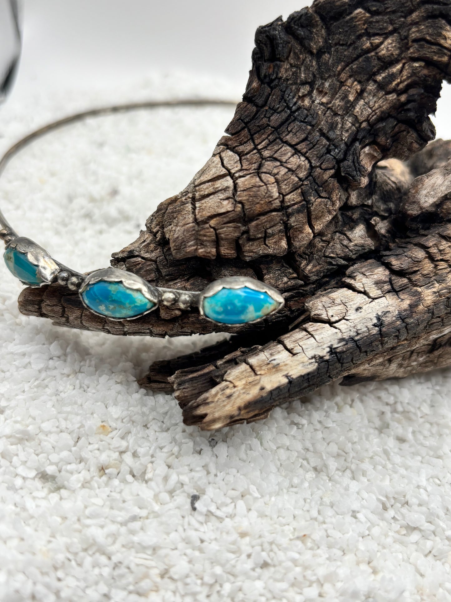 Wrap Teardrop Turquoise Choker detail