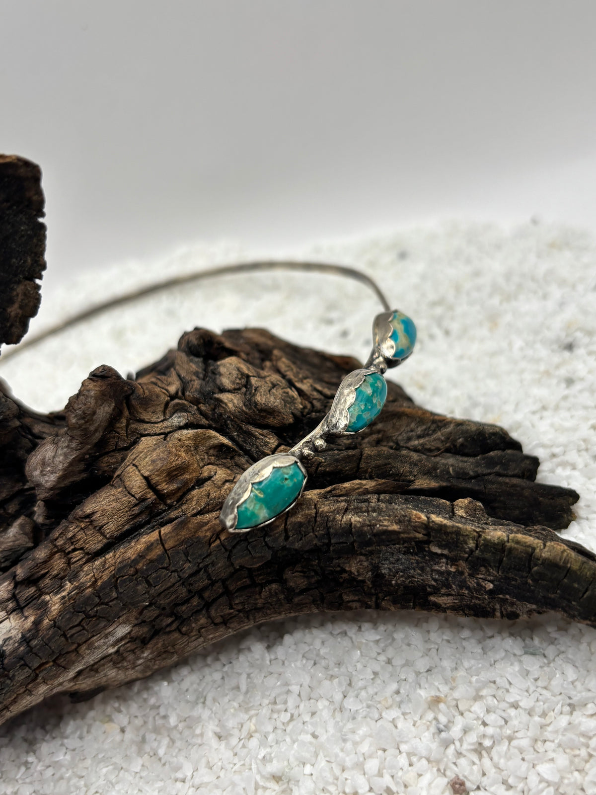 Wrap Teardrop Turquoise Choker side