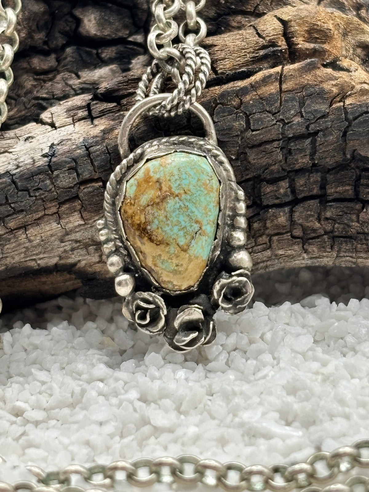 Rose & Number 8 Mine Turquoise Necklace