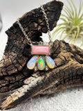 Pink Conch & Opal Necklace