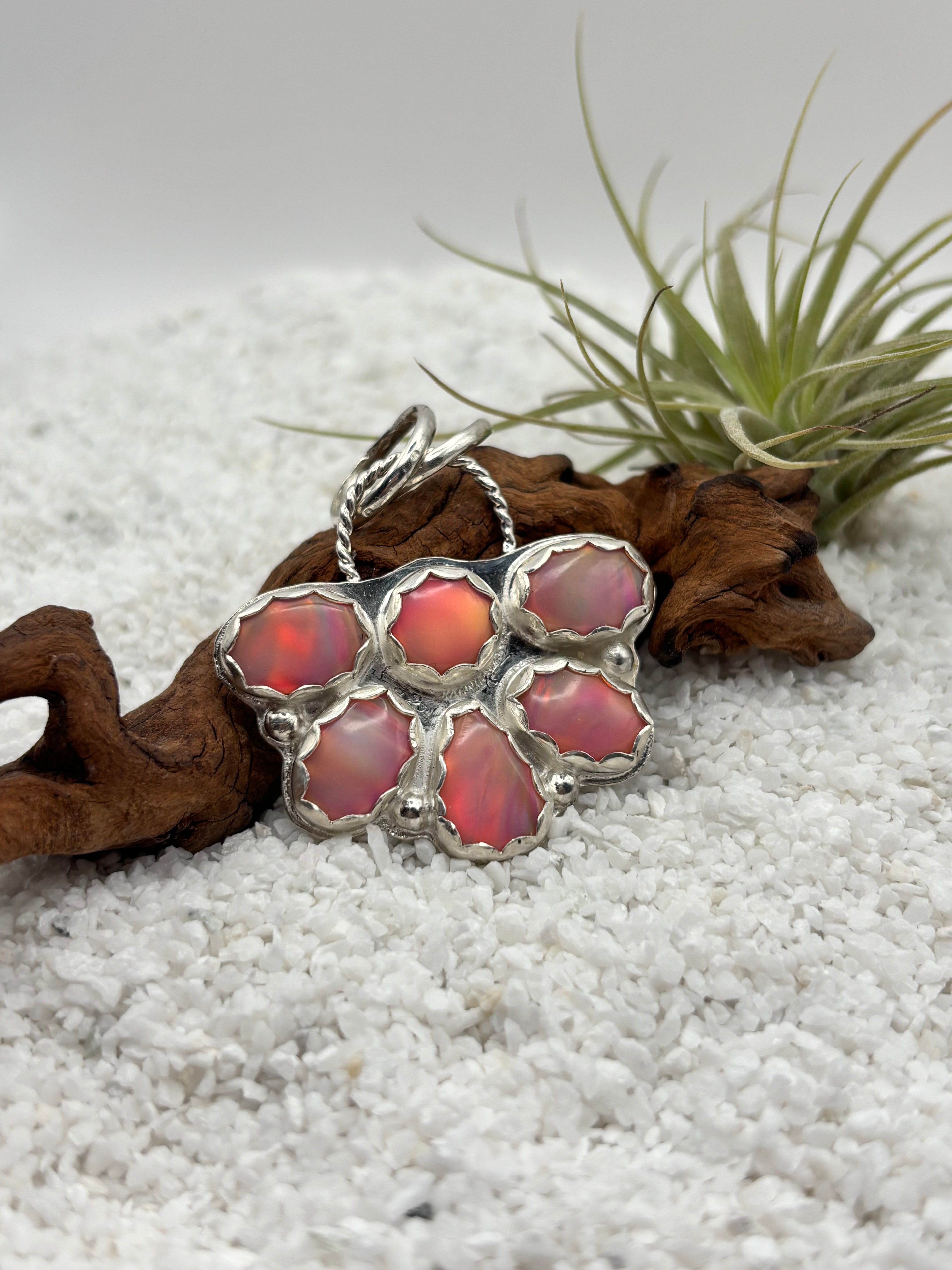 Aurora Opal Cluster Pendant