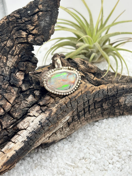 Opalized Seashell Pendant