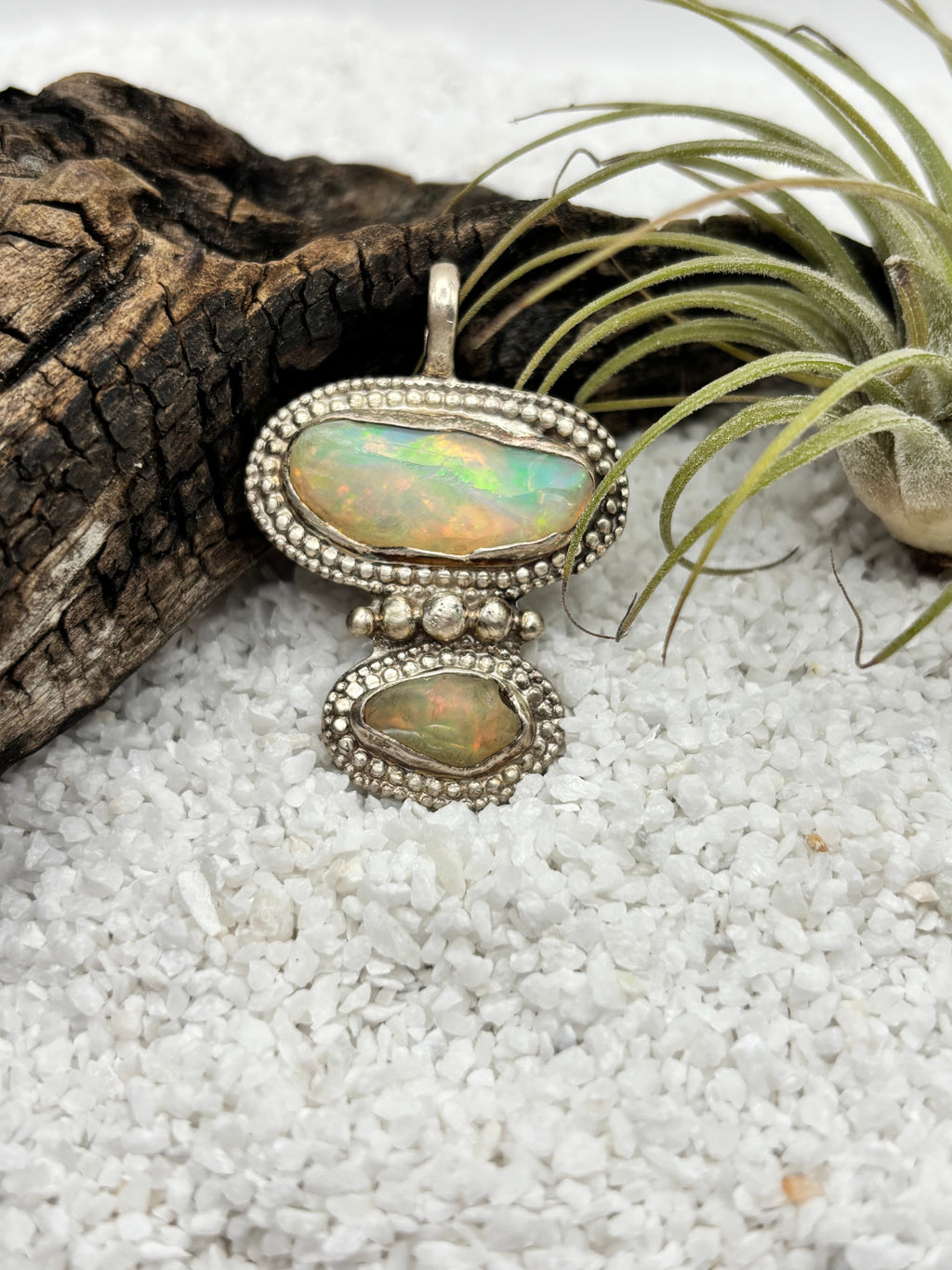 Raw Opal Abstract Pendant