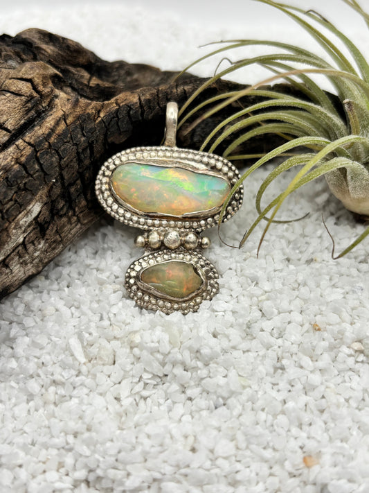 Raw Opal Abstract Pendant
