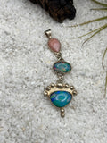 Pink Opal and Ethiopian Opal Abstract Pendant